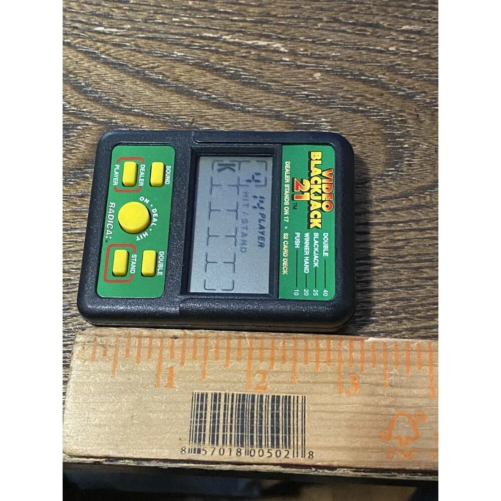 Radica Video Blackjack 21 Retro Handheld LCD Casino Game Model 450 Tested Works